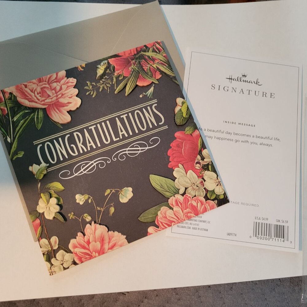 FREE Hallmark wedding greeting card with minimum purchase of $50